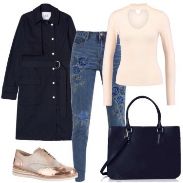 Outfit Il jeans fiorito