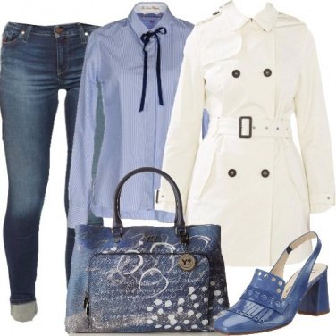 Outfit Trench bianco per il giorno
