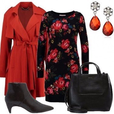 Outfit Trench rosso