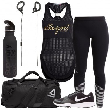 Outfit Fitness in nero
