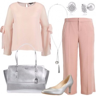 Outfit Rosa e argento
