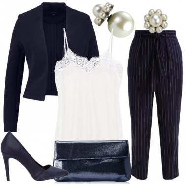 Outfit Pizzo e gessato