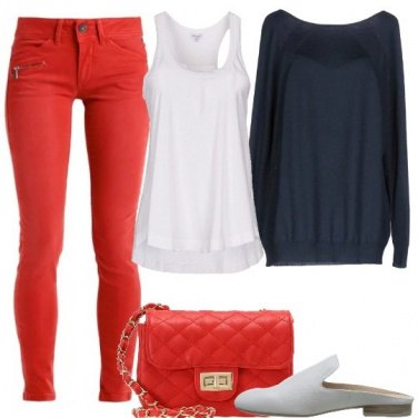 Outfit Rosso e blu