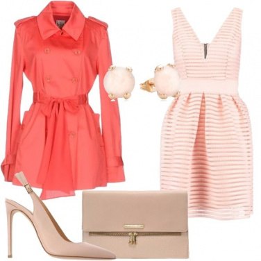 Outfit Trench corallo