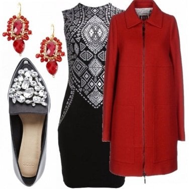 Outfit Bianco, rosso & nero