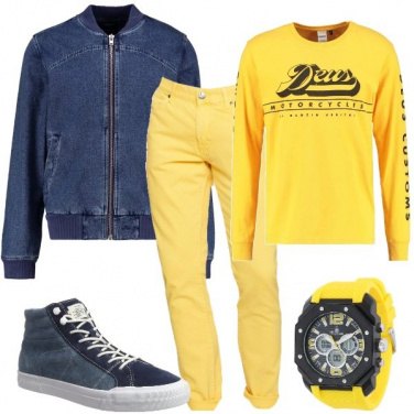 Outfit Jeans e giallo