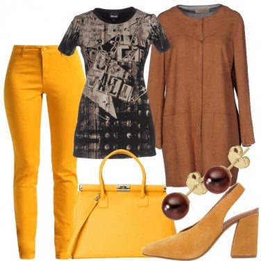 Outfit Senape e caffè