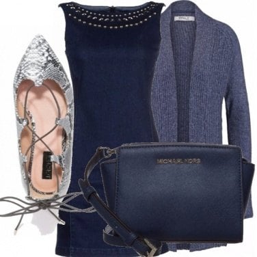 Outfit Vestito di jeans in inverno