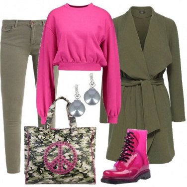 Outfit Militare e fucsia