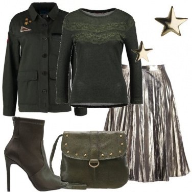Outfit Verde militare e dorato
