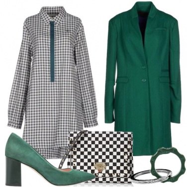 Outfit Scacchi e verde