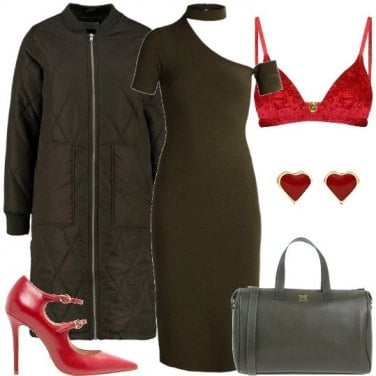 Outfit Verde militare e rosso