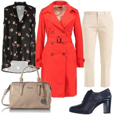 Outfit Trench Rosso