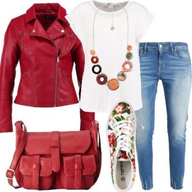Outfit Sneakers stampa floreale