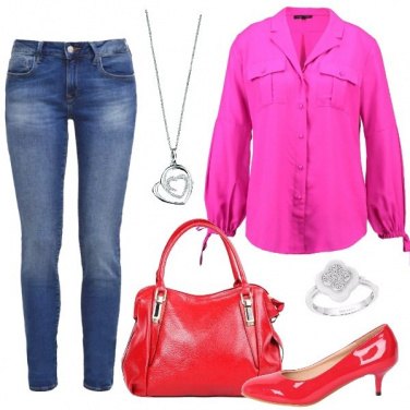 Outfit Rosa e rosso