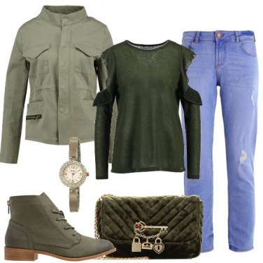 Outfit Verde in città