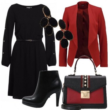 Outfit Nero e rosso