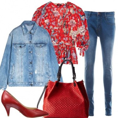 Outfit Fiori e jeans