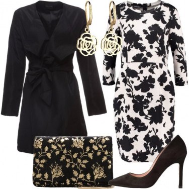 Outfit Bianco nero e oro