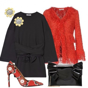 Outfit Stupisci in nero e rosso