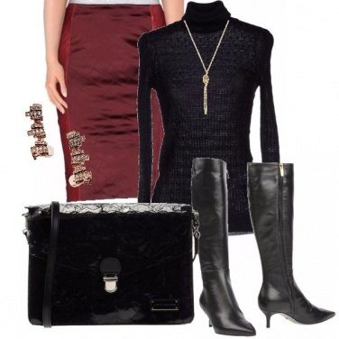 Outfit Pelle e raso