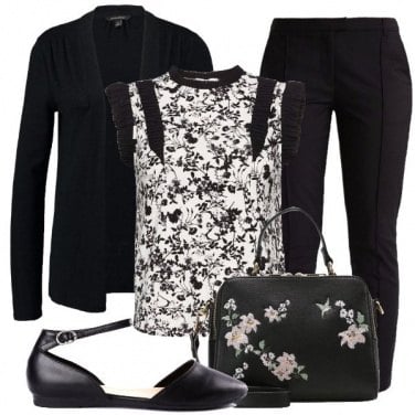 Outfit Nero floreale