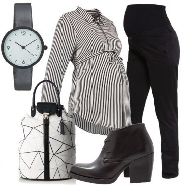 Outfit Fiocco bianco e nero