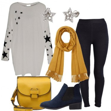 Outfit La maxi felpa grigia
