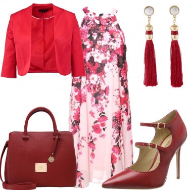 Outfit Floreale in rosso