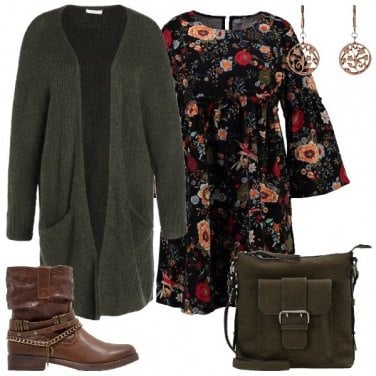 Outfit Fiori e borchie