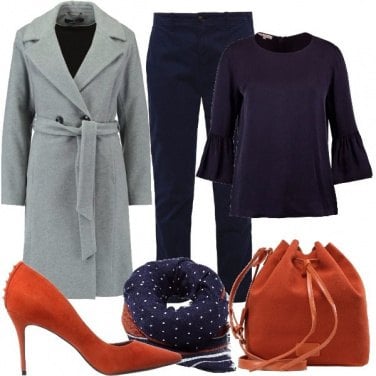 Outfit Sfumature di ruggine e blu