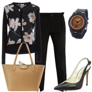 Outfit Fiori in nero