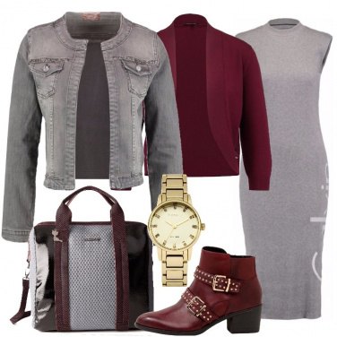 Outfit Il giacchino di jeans grigio
