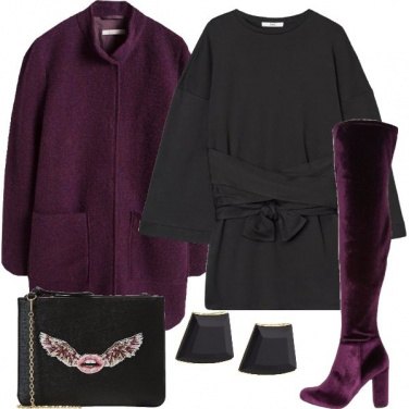 Outfit Viola e nero