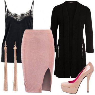 Outfit Sexy in rosa e nero