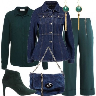 Outfit Denim e verde