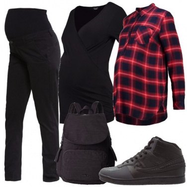 Outfit Camicia a quadri premaman