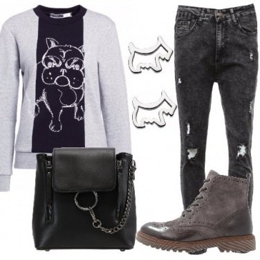 Outfit Felpa bicolore
