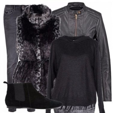 Outfit Ecopelliccia total black!