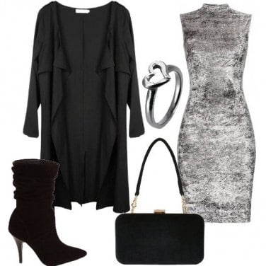 Outfit Elegante in grigio e nero