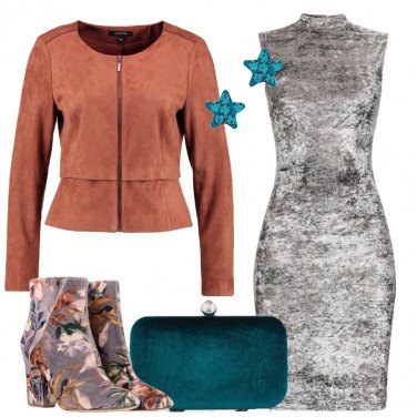 Outfit Stivaletti in velvet a fiori