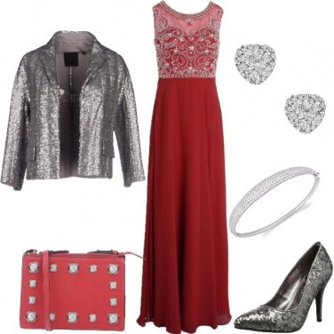 Outfit Pailettes argentate