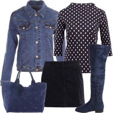 Outfit Pois e velluto