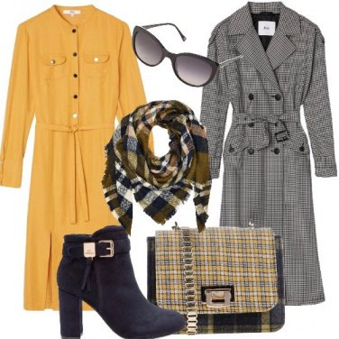 Outfit Abito camicia e fantasie a quadri