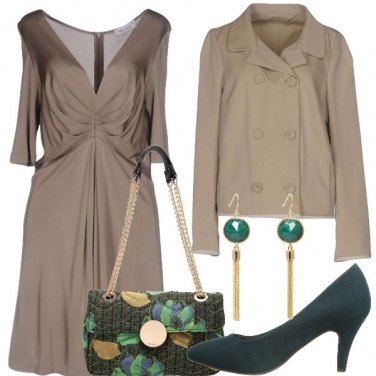 Outfit Verde e beige