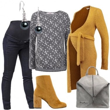 Outfit Il cardigan ocra