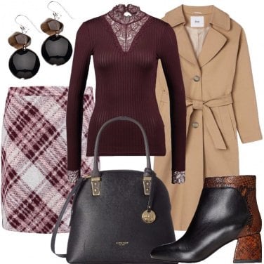 Outfit Scacchi bordeaux