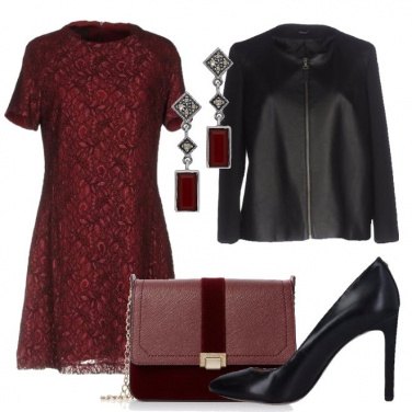 Outfit In bordeaux e nero