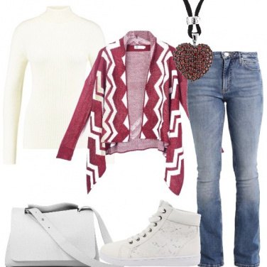 Outfit Cardigan asimmetrico