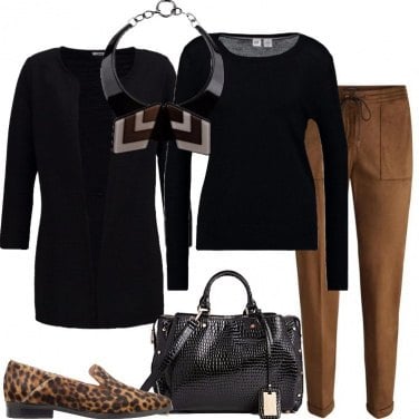 Outfit Nero e marrone